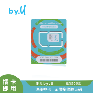 Sim 多多跨境 印尼电话卡 by.U 亚洲电话卡 有效期半年可续期